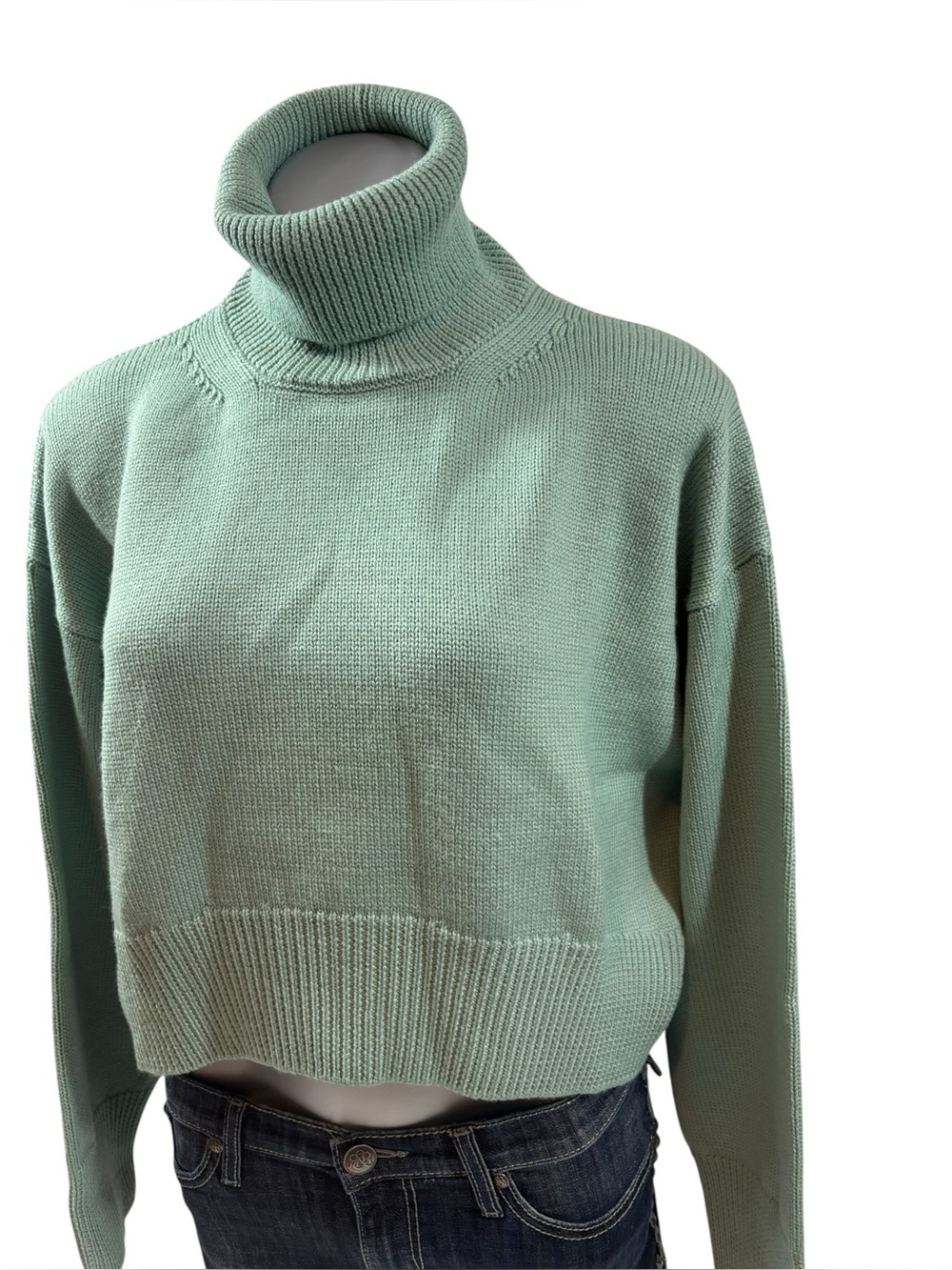 Dondup Italian made Sage Green Turtleneck Sweater - Women One Size Fits All
